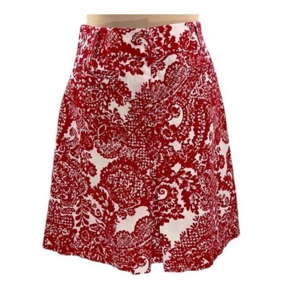 Talbots Skirt 6P Stretch Y2K A-Line Red & White NWOT - Picture 1 of 14
